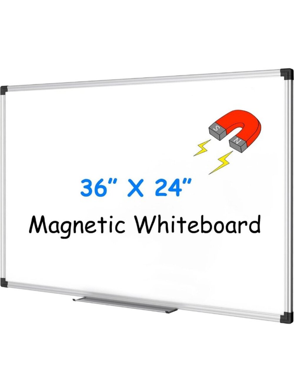 Magnetic Dry Erase Board 36x24 Inches - Wall-Mounted, Easy Clean, Home Office